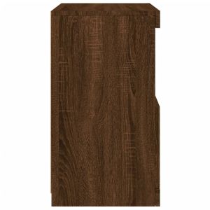 Сайдборд с LED светлини, кафяв дъб, 41x37x67 см