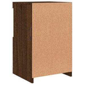 Сайдборд с LED светлини, кафяв дъб, 41x37x67 см