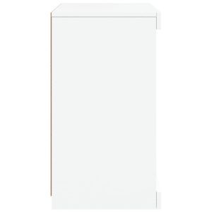 Сайдборд с LED светлини, бял, 41x37x67 см