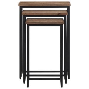 Стифиращи масички за кафе, 3 бр, тиково дърво масив