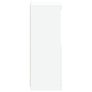 Сайдборд с LED светлини, бял, 41x37x100 см