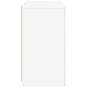 Сайдборд с LED светлини, бял, 60,5x37x67 см