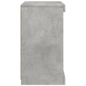 Сайдборд с LED светлини, бетонно сив, 41x37x67 см