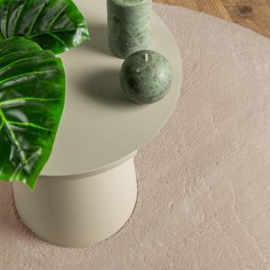 Килим HUARTE с къс косъм, мек и миещ се, пясъчен, Ø 100 см