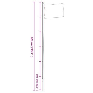 Флаг на Украйна и стълб, 6,23 м, алуминий