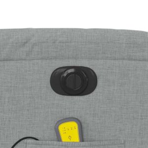 Електрически изправящ масажен реклайнер стол светлосив текстил