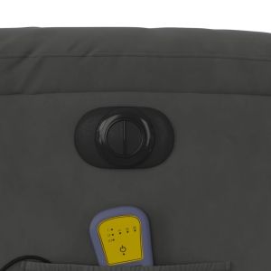 Електрически изправящ масажен реклайнер, тъмносив, микрофибър