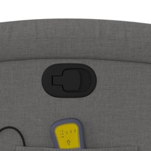 Изправящ масажен реклайнер стол,тъмносив, текстил