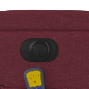 Електрически изправящ масажен реклайнер виненочервен текстил