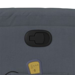 Изправящ масажен реклайнер стол, тъмносив, кадифе