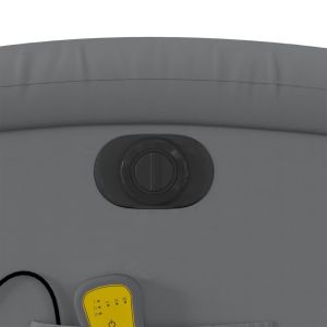 Електрически изправящ масажен реклайнер стол, сив, еко кожа