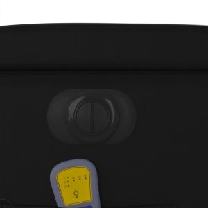 Електрически изправящ масажен реклайнер стол, черен, еко кожа