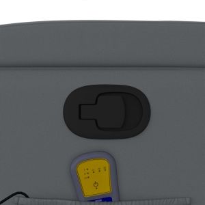 Изправящ масажен реклайнер стол, сива, изкуствена кожа