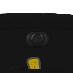 Електрически изправящ масажен реклайнер стол черен текстил