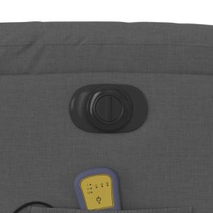 Електрически изправящ масажен реклайнер стол тъмносив текстил