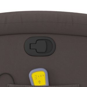 Изправящ масажен реклайнер стол, тъмнокафяв, естествена кожа