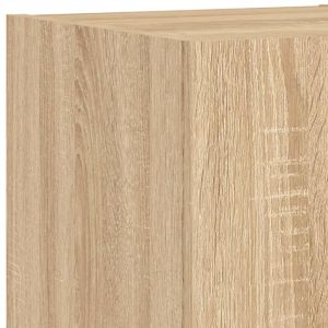 ТВ стенни шкафове, 4 части, с LED светлини, сонома дъб