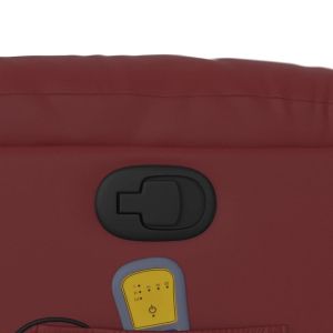 Масажен наклоняем стол, виненочервен, изкуствена кожа