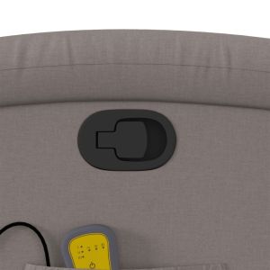 Масажен изправящ стол реклайнер, таупе, текстил