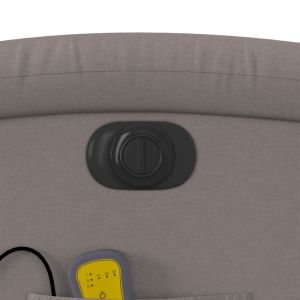 Електрически изправящ масажен реклайнер стол таупе текстил