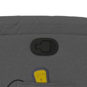 Изправящ масажен реклайнер стол,тъмносив, текстил