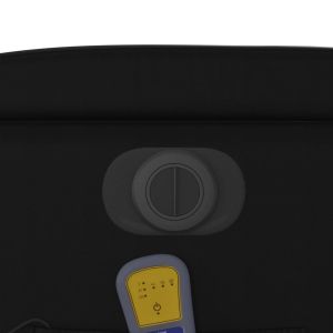 Електрически изправящ масажен реклайнер стол, черен, еко кожа