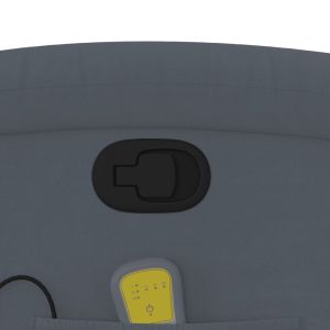 Изправящ масажен реклайнер стол, тъмносив, кадифе