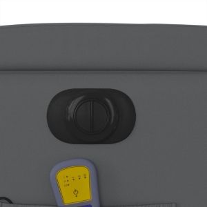 Електрически изправящ масажен реклайнер стол, сив, еко кожа