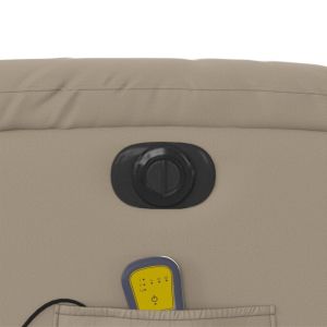 Електрически изправящ масажен реклайнер, капучино, еко кожа