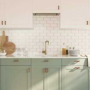 Дръжки за шкафове, 10 бр, бронз, 64 мм, неръждаема стомана