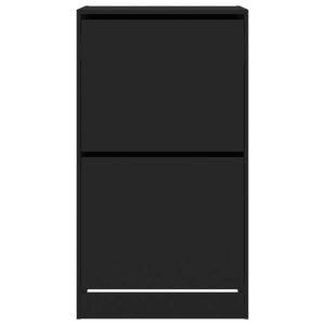 Шкаф за обувки с 2 флип чекмеджета черен 60x42x108 см