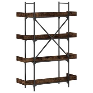 Библиотека 4 рафта опушен дъб 100x33x145,5 см инженерно дърво