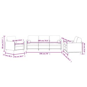 Комплект дивани 3 части с възглавници тъмносиво кадифе
