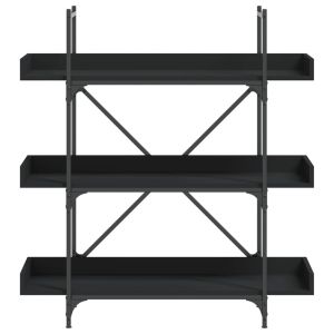 Библиотека 3 рафта черна 100x33x108,5 см инженерно дърво