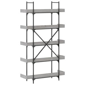 Библиотека 5 рафта сив сонома 100x33x180,5 см инженерно дърво