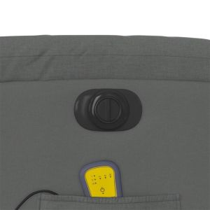 Електрически масажен реклайнер стол, тъмносив, текстил