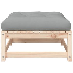 Градински табуретки с възглавници, 2 бр, борово дърво масив