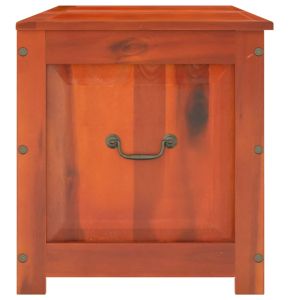 Сандък за съхранение с капак, кафяв, акациев масив