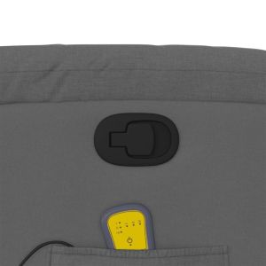 Изправящ масажен реклайнер стол,тъмносив, текстил