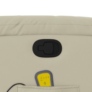 Масажен стол реклайнер, кремав, изкуствена кожа