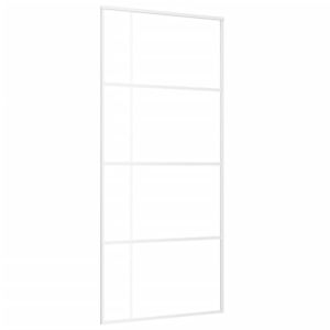 Плъзгаща се врата матирано ESG стъкло и алуминий 90x205 см бяла