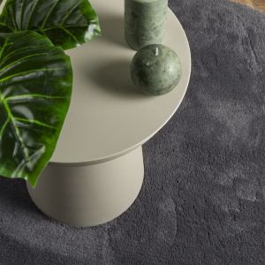 Килим HUARTE с къс косъм, мек и миещ се, антрацит, Ø 200 см