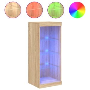 Сайдборд с LED светлини, сонома дъб, 41x37x100 см