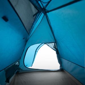 Куполна къмпинг палатка, 3-местна, синя, водоустойчива