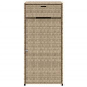 Градински шкаф за съхранение бежов 55x55x111 см полиратан