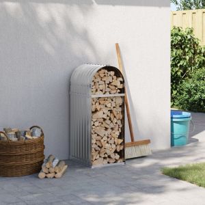 Поставка за дърва, светлосив, 40x45x100 см, поцинкована стомана