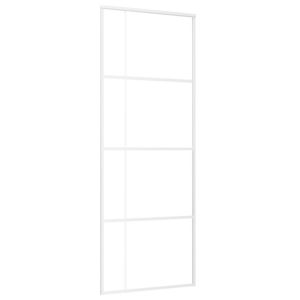 Плъзгаща се врата матирано ESG стъкло и алуминий 76x205 см бяла