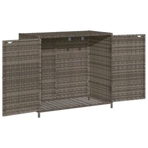 Градински шкаф за съхранение, сив, 83x45x76 см, полиратан
