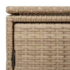 Градински шкаф за съхранение, бежов, 110x55x60,5 см, полиратан