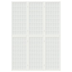Параван за стая, 3 панела, в японски стил, 120x170 cм, бял